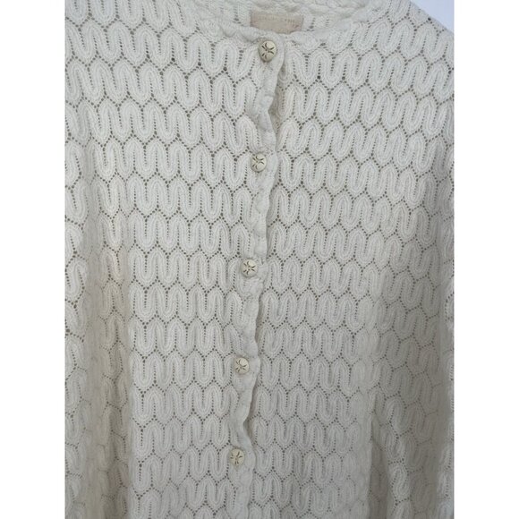 Vtg Millay Japanese Cardigan Womens No SZ Demure white/cream Cable Knit Sweater - Picture 2 of 4